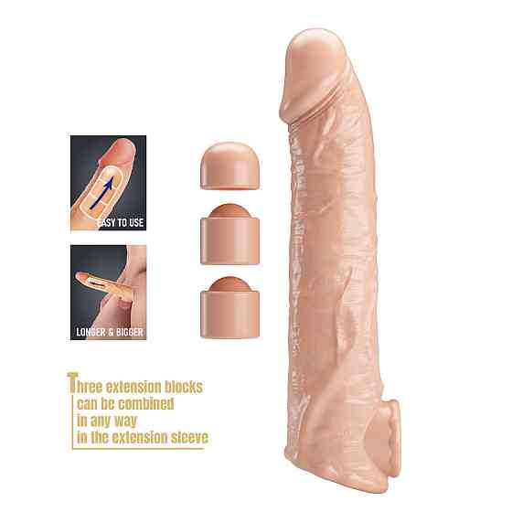 Подовжуюча насадка на член - Pretty Love Extension Penis Sleeve Flesh, 26 см Sex Aura Київ