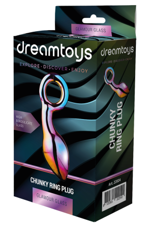 Анальний плаг із боросилікатного скла GLAMOUR GLASS CHUNKY RING PLUG Sex Aura Київ