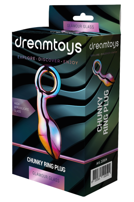 Анальний плаг із боросилікатного скла GLAMOUR GLASS CHUNKY RING PLUG Sex Aura Київ - фото 1