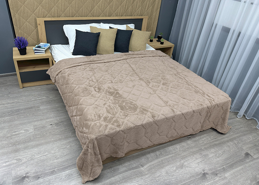 Плед-покривало Ромб 200х230 см (+-5см) Бежевий (87-254) Київ - фото 5