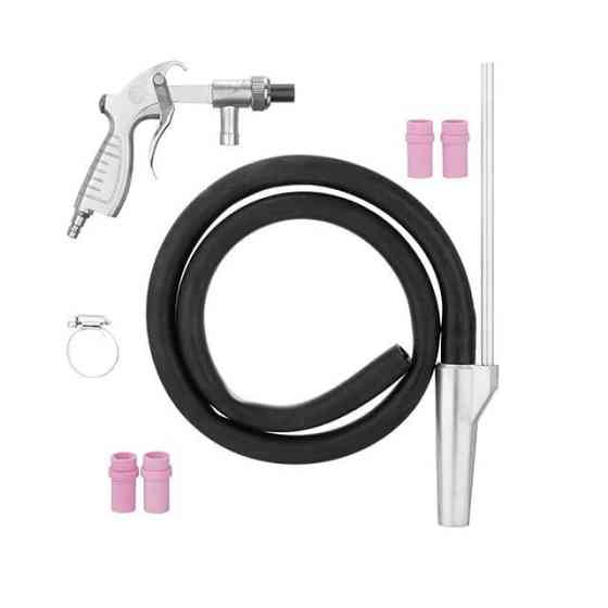 Пистолет пескоструйный со шлангом, пневматический, форсунки: металлическая - 6 мм; керамические: 4,5, 5, 6, 7 мм INTERTOOL PT-0708 Коломыя