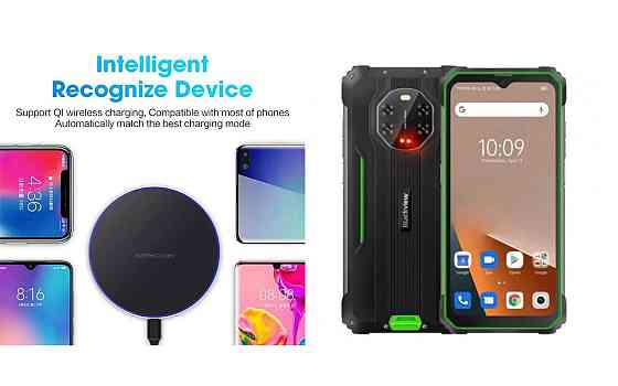Беспроводное зарядное устройство Copper до 30W для Blackview BV9200, USB-C, LED Киев