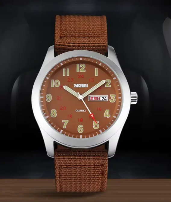 Чоловічий наручний класичний годинник Skmei 9112 (Коричневий) Київ - фото 3