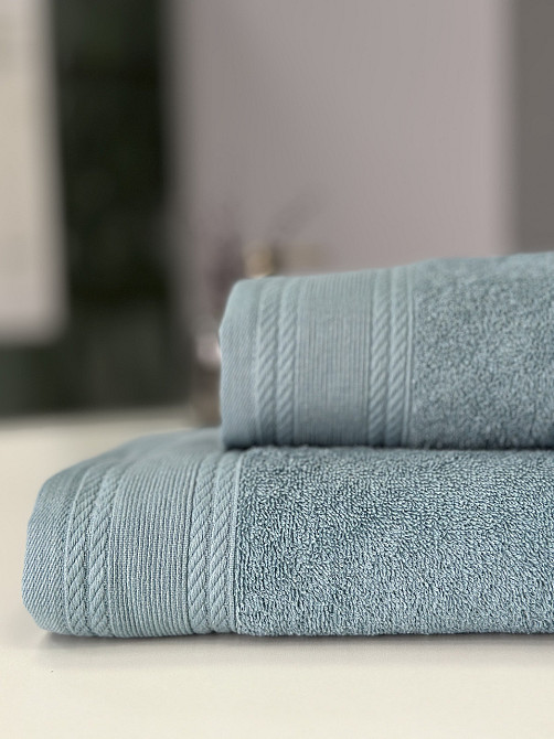 Махровое полотенце IDEAL TEXTILE Легкий бриз 70х140 см 450 г/м2 100% хлопок Лазуровий Черновцы - изображение 2