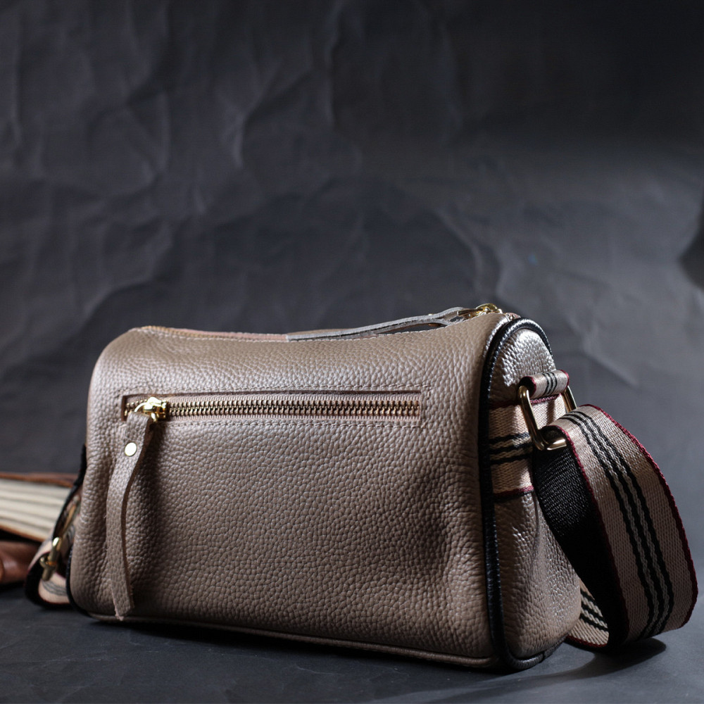 Сумка для стильных женщин из натуральной кожи Vintage 22263 Бежевая Киев - изображение 10