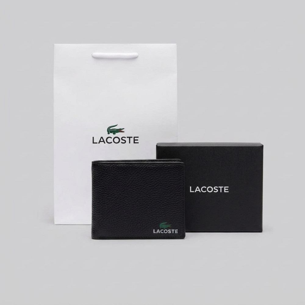 Мужской брендовый кожаный кошелек Lacoste (1723-1) Киев - изображение 2