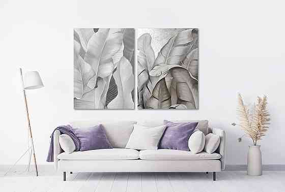 Модульная картина в гостиную / спальню   Листя квітки  TLV-2_006 70x102 см Київ