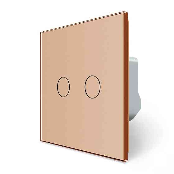 LIVOLO Розумний сенсорний ЕС вимикач 2 сенсори Livolo золотий скло (VL-M7FC2Z2-2AP) Коломия