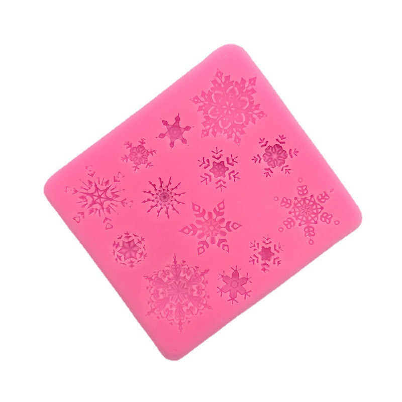 Молд силиконовый Снежинки 83 на 90 мм розовый Киев - изображение 6