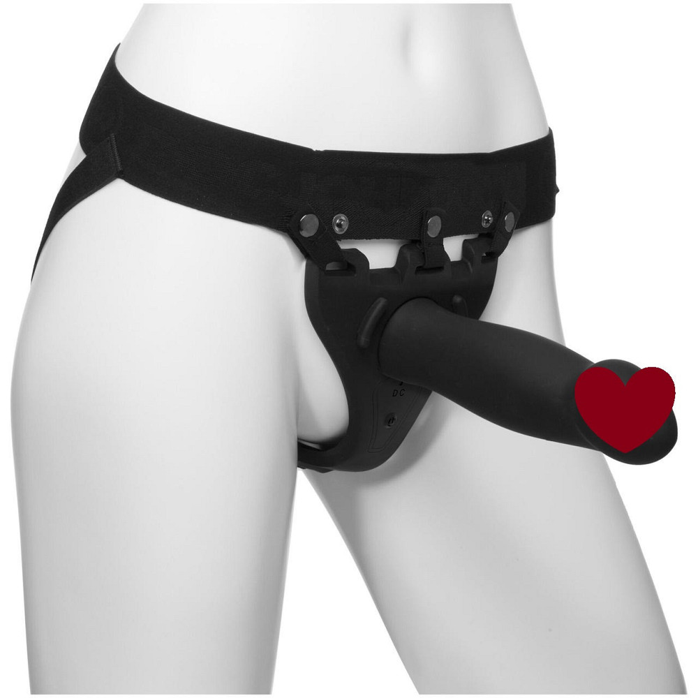 Страпон унісекс Doc Johnson Body Extensions – Be Risque, вібрація, пульт керування, порожня насадка Sex Aura Київ - фото 1