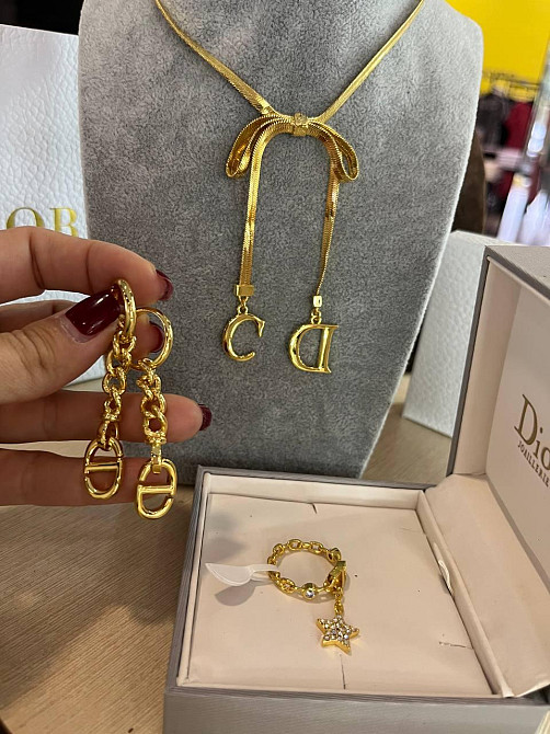 Набір  кольє, сережки  та каблучка від Dior. Одеса - фото 5