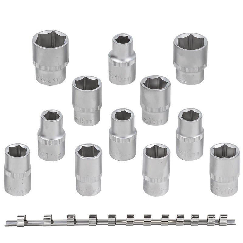 Набір головок 1/2" 12 пр. (6гр. - 10-19, 22, 24мм) на планці Одеса - фото 2