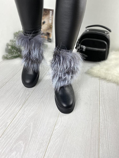 ITTS Угги жіночі ITTS чорні натуральна шкіра висота 13 см (3016-8) 36р.37р. Коломия - фото 3