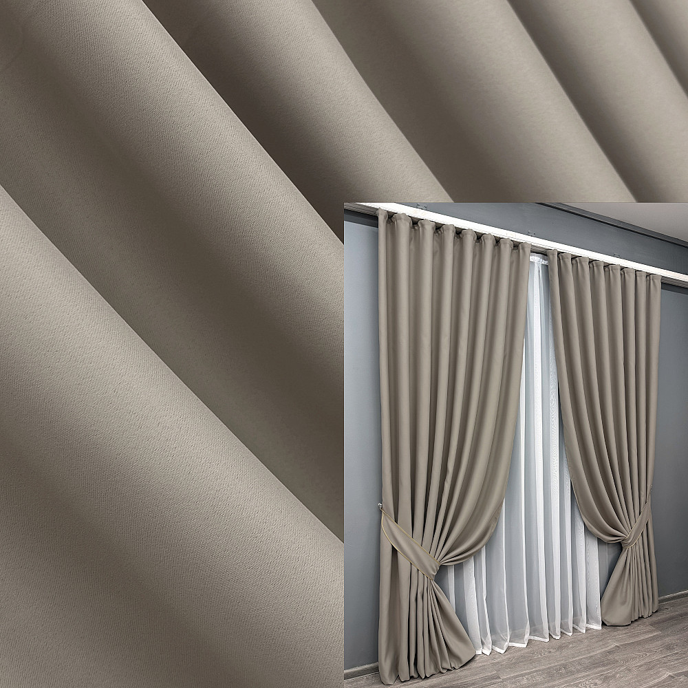 Комплект готовых штор VR-Textil Bagema Rvs № 1896ш Серо-бежевый 200х290 см 2 шт (32-267) Киев - изображение 1