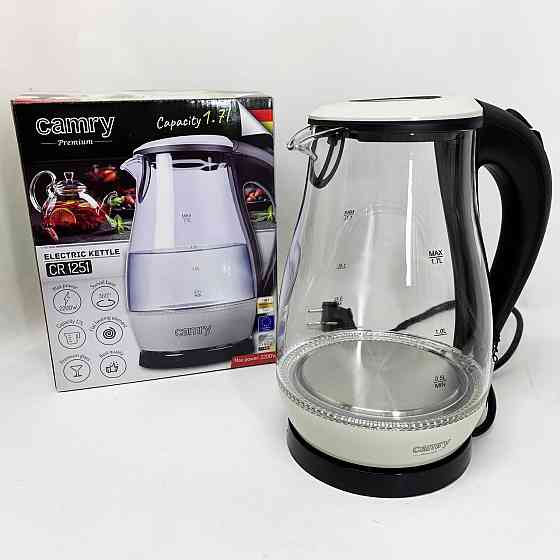 Хороший электрочайник для дома Camry CR 1251 1.7л 2000Вт, Электрочайник с контролем уровня воды TL-32 Львов