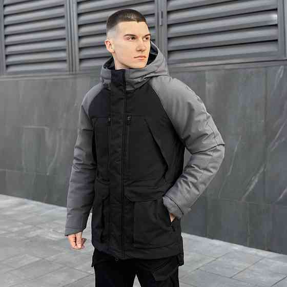 Парка чоловіча зимова з капюшоном Pobedov Seniora Udacha Gray Київ