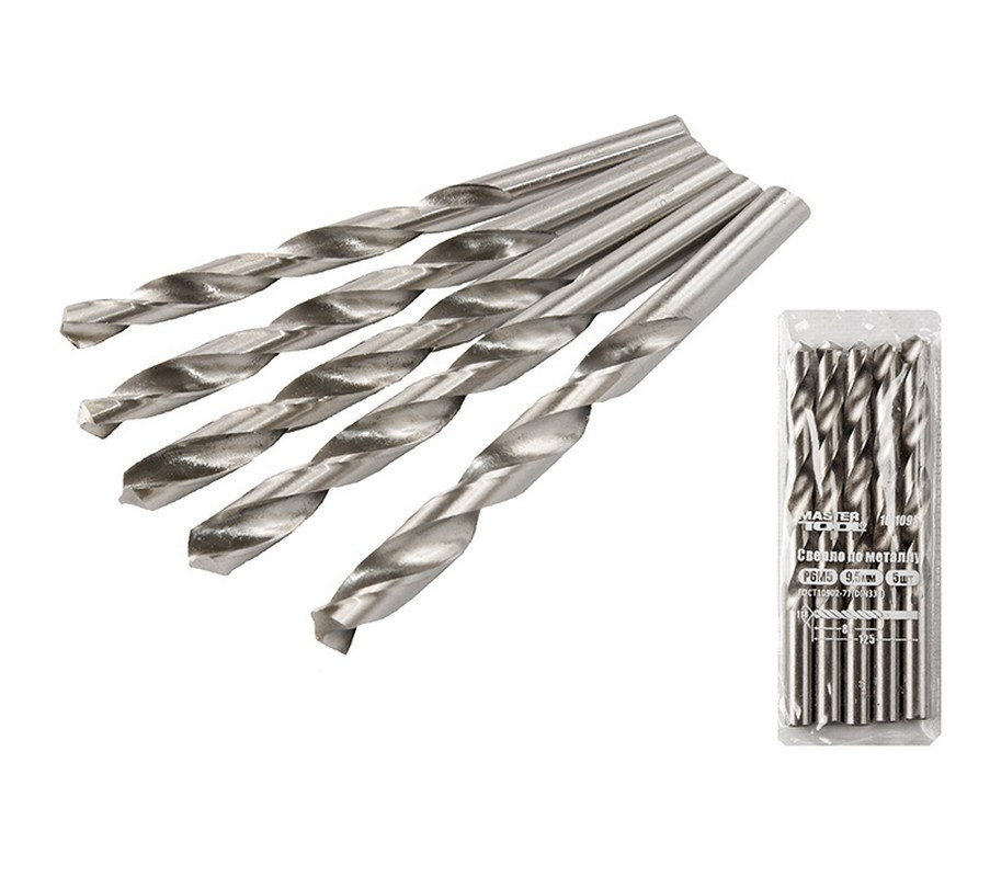 Сверло для металла MASTERTOOL HSS 9,5*125 мм WHITE 10-1095 Ровно - изображение 1