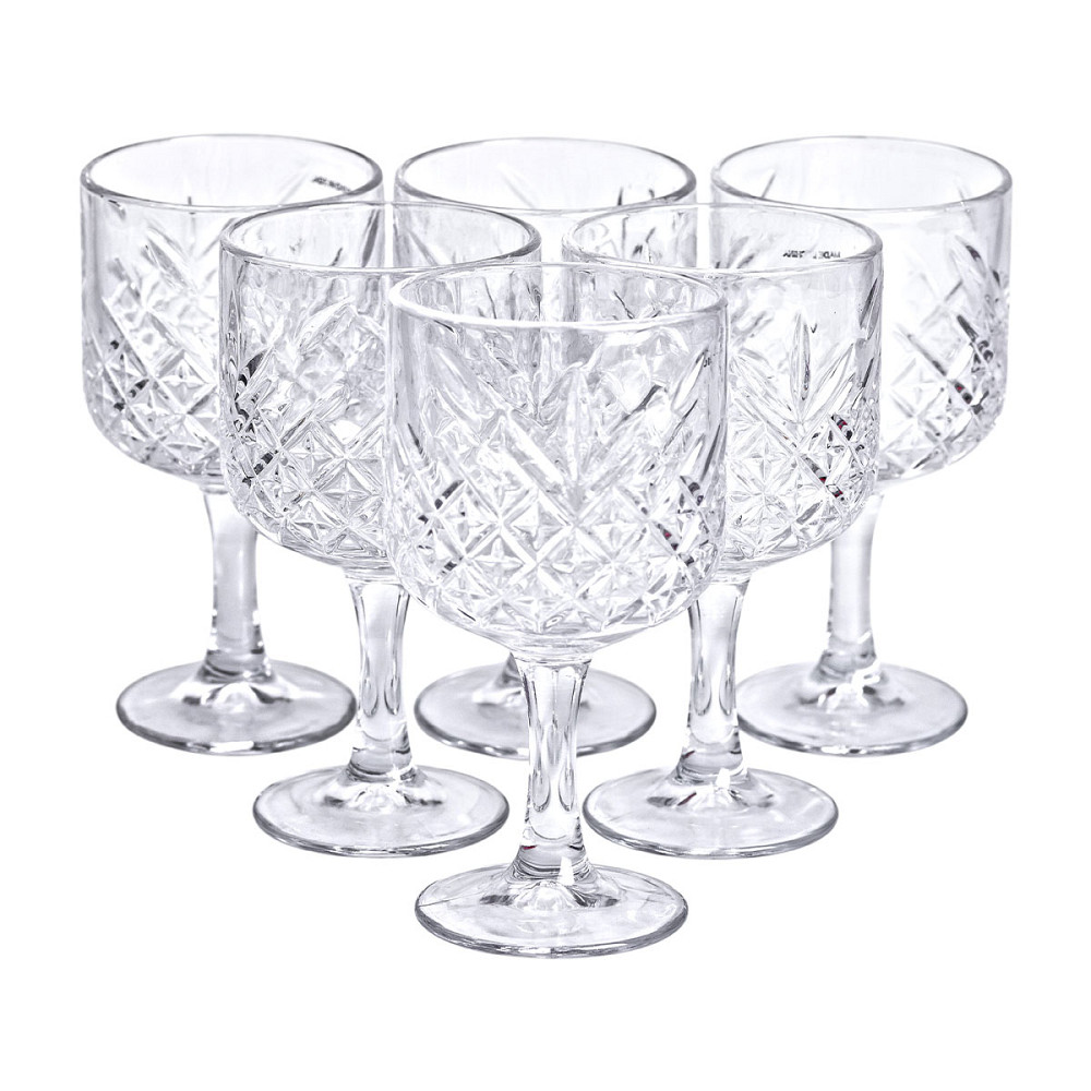 Келихи для вина на високій ніжці набір 6 шт винний келих скляний прозорий 400 мл HP-YH-44 Коломия - фото 4