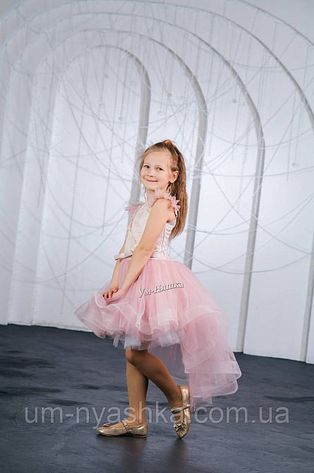 Детское нарядное платье удлиненное сзади пудровое 116-134 Кривой Рог - изображение 14