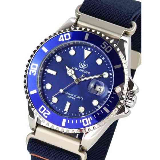 Годинник чоловічий наручний Hemsut Zurich Carekiso Nylon Blue (2 ремінці) Київ