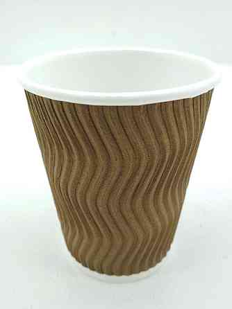 Паперові склянки кольорові гофровані 175 мл Бурий маестро (20 шт.) Харків