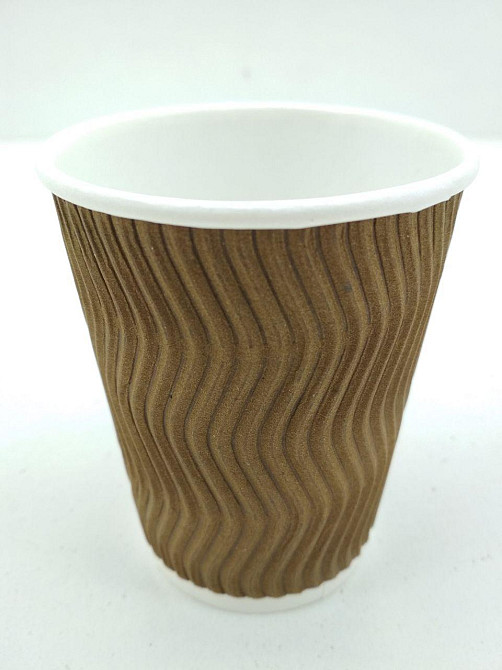 Паперові склянки кольорові гофровані 175 мл Бурий маестро (20 шт.) Харків - фото 1