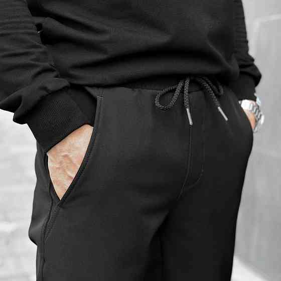 Чоловічі чорні штани демісезонні із софтшелу Pobedov Point Київ