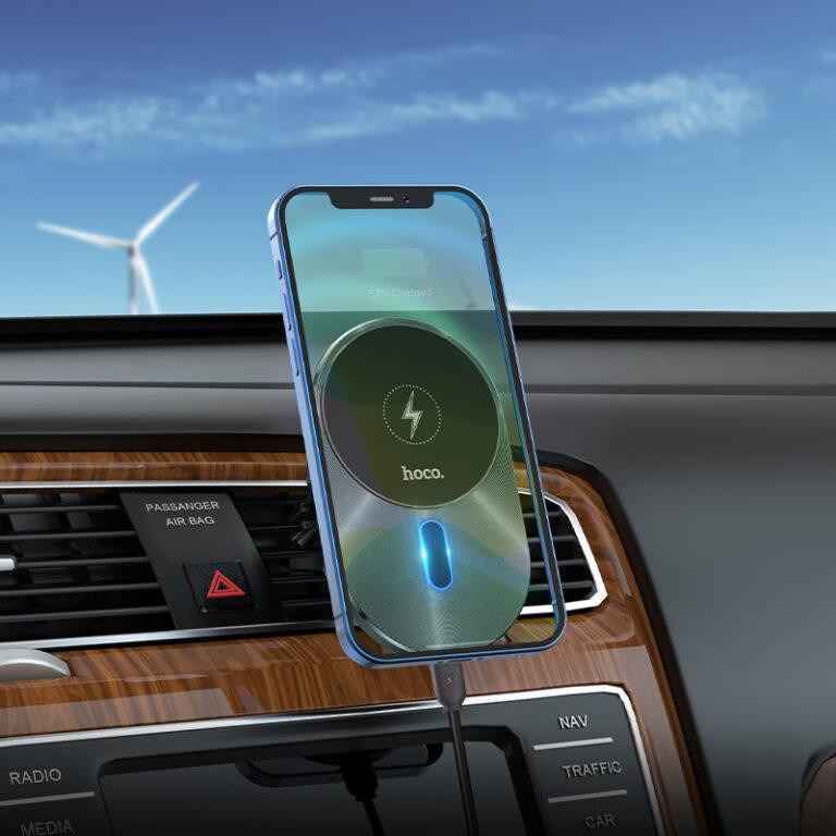Автодержатель для телефона с БЗУ HOCO CA91 Magic magnetic wireless fast charging car holder Gray Ковель - изображение 8