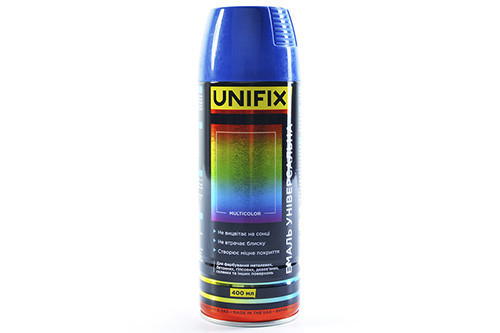 Емаль універсальна акрилова преміум RAL5002 синій ультрамарин глянець 400 мл UNIFIX Рівне - фото 1