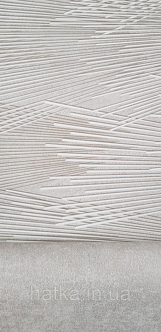 Шпалери вінілові на флізеліні Sintra Adria метрові абстракція смужки феєрверк структурні 3д темно-бежеві Київ - фото 3