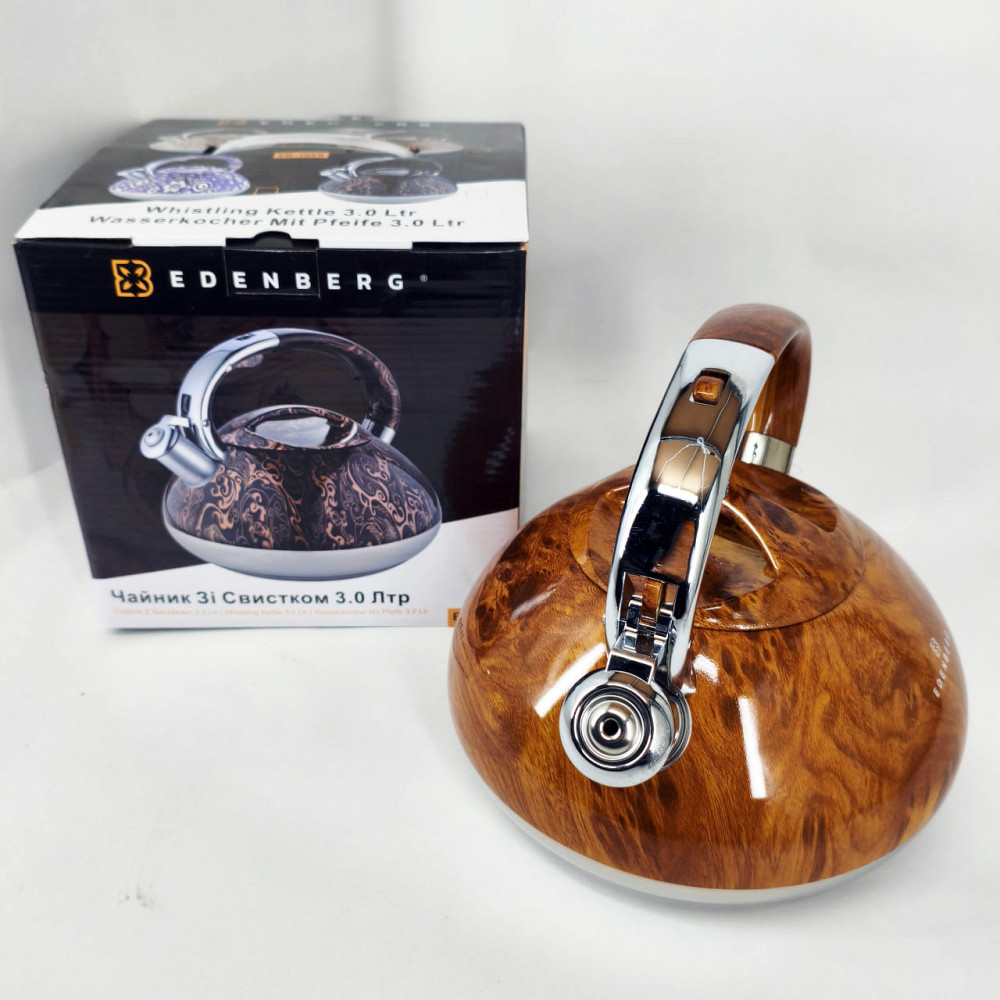 Чайник газовый нержавейка Edenberg, Чайник металлический со свистком Качественный металлический TW-11 Львов - изображение 4