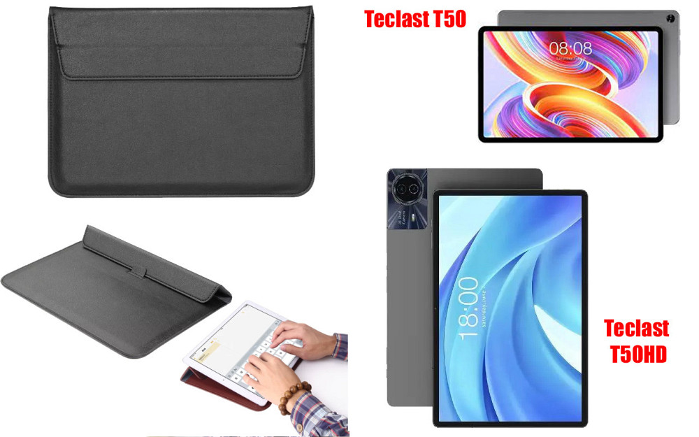 Чехол-конверт VitoCase для Teclast T50, T50HD, с функцией подставки для планшета Черный Киев - изображение 1