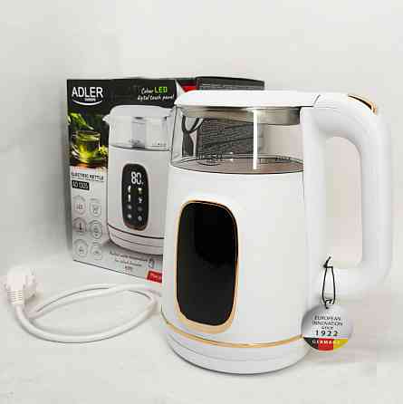 Стеклянный электрический чайник с подсветкой качественный Adler, Стильный чайник с подсветкой ZO-66 Львов
