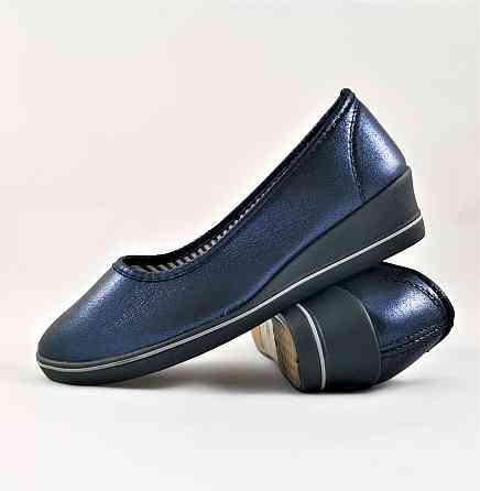 .Жіночі Мокасини Балетки на Танкетці Сині (розміри: 37,42) - 22-1 Дніпро