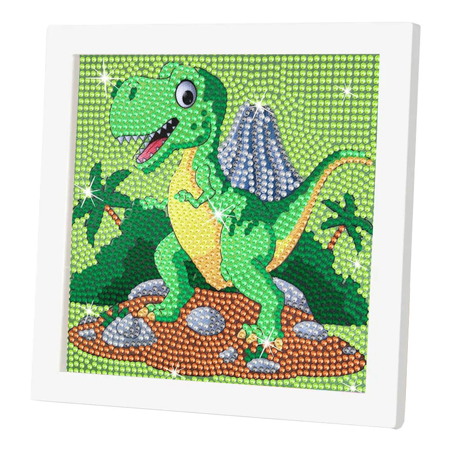 Алмазна мозаїка для дітей Динозавр A5501E рамка 17,5-17,5 см Вінниця - фото 1
