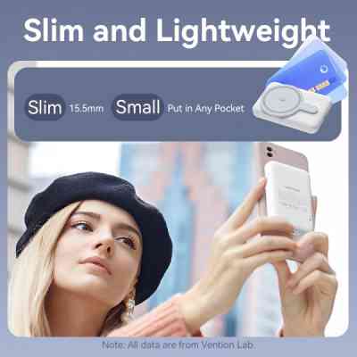 Батарея универсальная VENTION Magnetic Wireless 5000mAh 20W PD, USB-C, QI-15W Pink (FHSP0) Винница