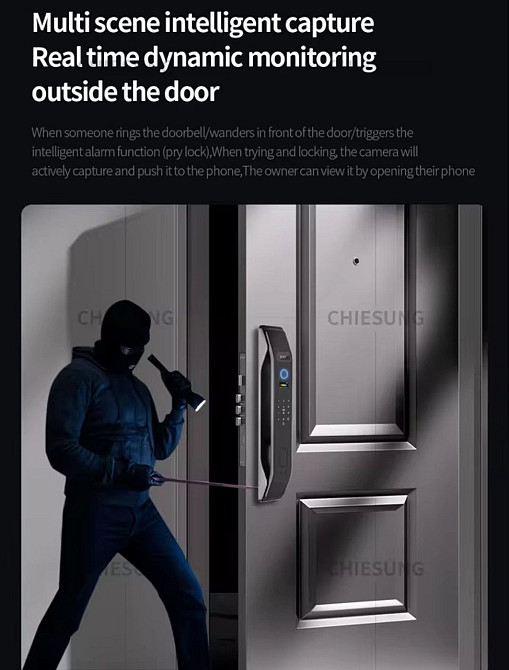 Смарт Замок  WiFi з розпізнавання обличчя пальця коду  NFC. Харків - фото 4