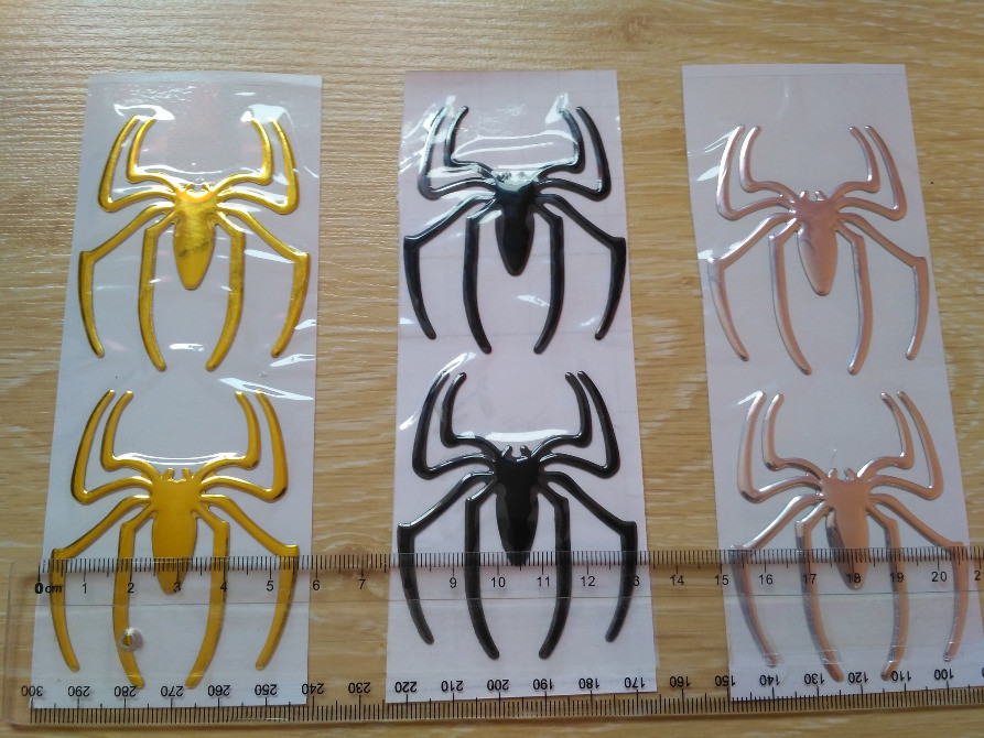 Наклейка на авто Паук пара выпуклая Золото, Чёрный Киев - изображение 3