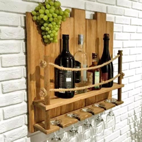 Настінна винна полиця "Міосумі" сієна Миколаїв - фото 1