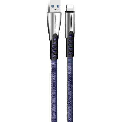 Дата кабель USB 2.0 AM to Lightning 1.0m zinc alloy blue ColorWay (CW-CBUL010-BL) Винница