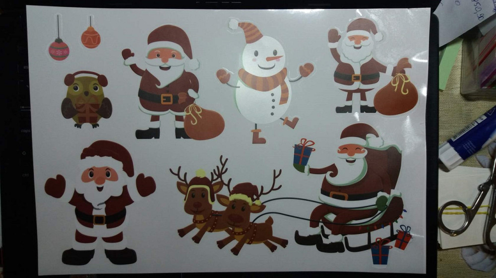 Новорічна наклейка Melinera 33 на 22 см різнобарвний Київ - фото 3