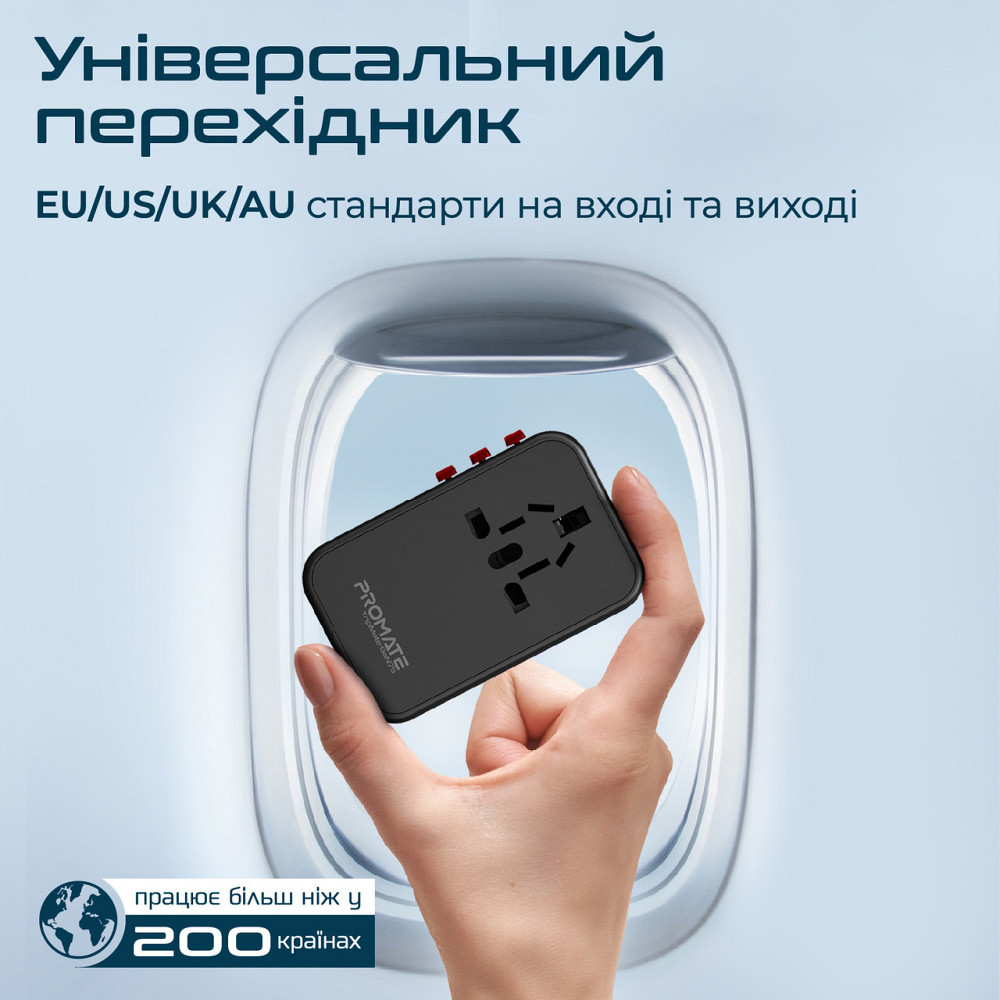 Зарядний пристрій Promate TripMate-GaN75 75W Black ( Чорний ) Харьков - изображение 3