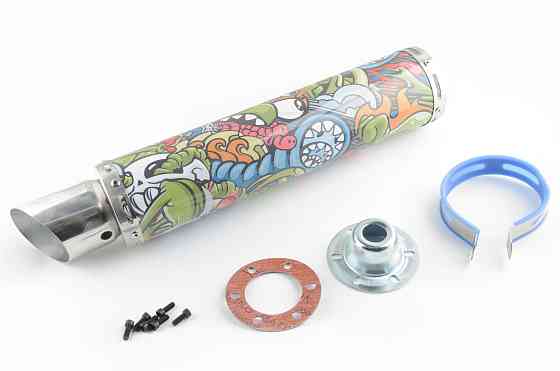 Глушник (тюнінг) 420 * 100mm, кріп. Ø78mm (нержавіюча сталь, графіті, прямоток, mod:2) Київ