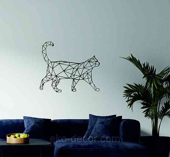 Декоративное настенное Панно «Кот» Декор на стену 70*58 см, Черный Киев