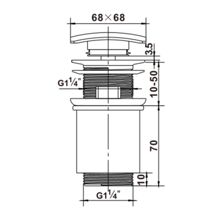 Донний клапан для умивальника з переливом Koer PW-04-01 1 1/4''     ( KR3398 ) 33049 Харків
