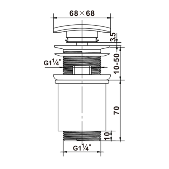 Донний клапан для умивальника з переливом Koer PW-04-01 1 1/4''     ( KR3398 ) 33049 Харків - фото 4