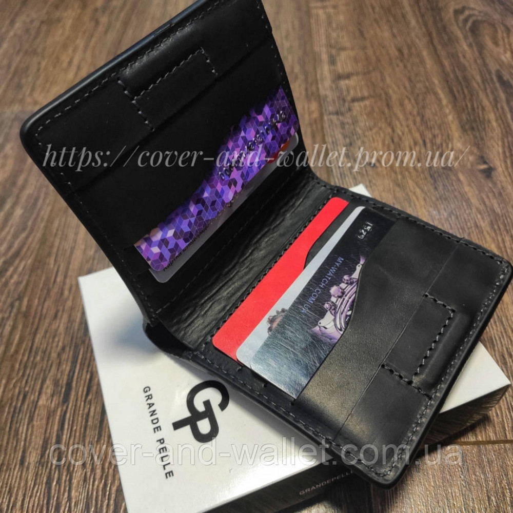 Мужской небольшой кошелек ручной роботы на магнитах Grande Pelle Lettera Киев - изображение 3