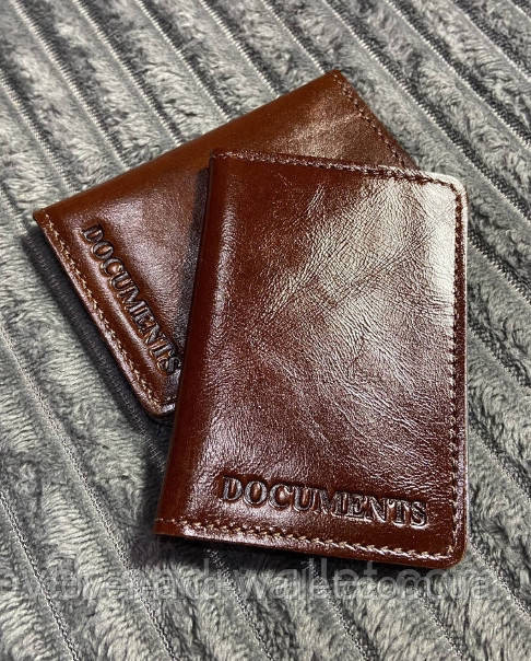 Обкладинка для ID-паспорта та авто документів з натуральної шкіри коричнева ST Leather Київ - фото 1