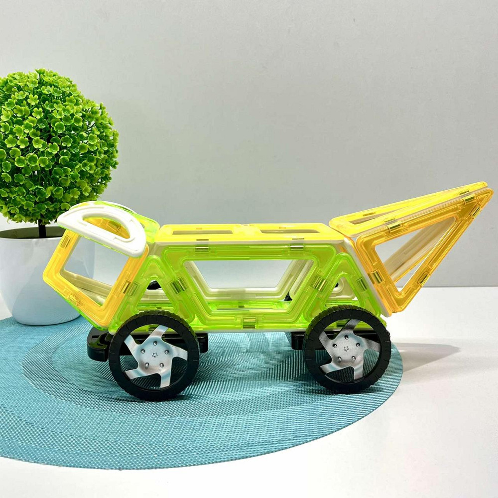 Конструктор магнітний Limo Toy Транспорт 56 деталей Зелено-жовтий (KB 1012) Чернигов - изображение 6