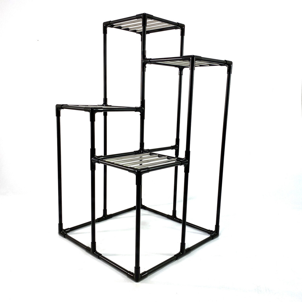 Підставка під квіти Kroky Quatro металева чорна. Висока підставка під 4 вазони. Борисполь - изображение 2